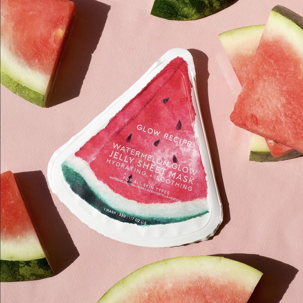 Glow Recipe's K-beauty-inspired Watermelon Glow Jelly Sheet Mask was relaunched for its 10th anniversary celebration in October 2024. (Glow Recipe)