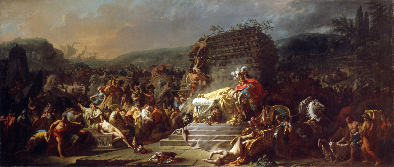 자크 루이 다비드, 파트로클로스의 장례식, 1778, 캔버스에 유채, 94x218cm, 아일랜드 국립 미술관