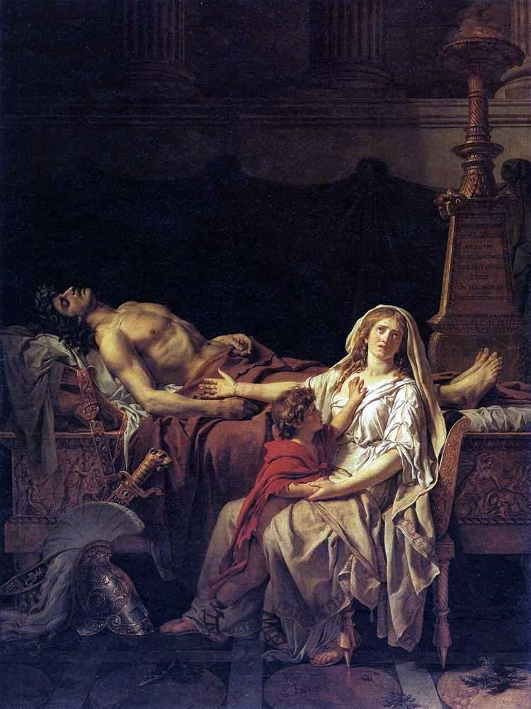 자크 루이 다비드, 헥토르의 시신을 애도하는 안드로마케, 1783, 캔버스에 유채, 275x203cm, 루브르 박물관