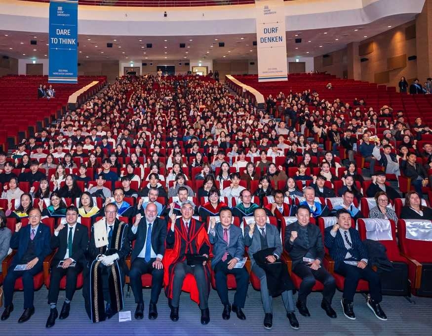 지난달 21일 개최된 겐트대학교 글로벌캠퍼스 2025학년도 봄학기 입학식 장면[겐트대 제공]