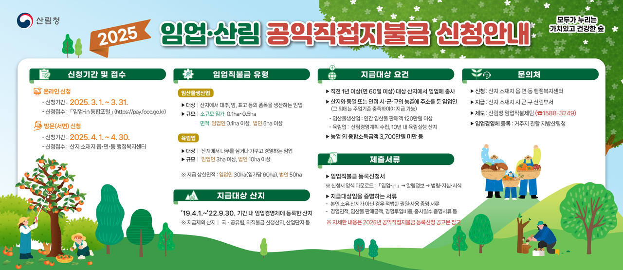 임업산림공익직접지불금 신청안내 포스터.[경북도 제공]