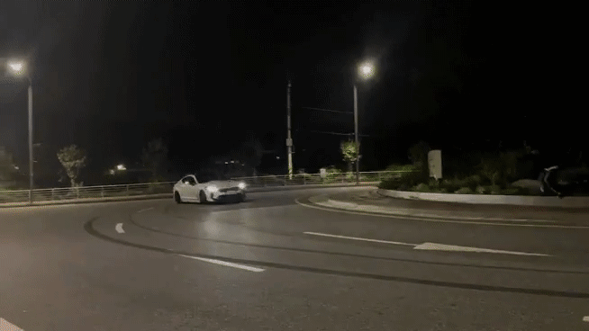 A video where a white sedan drifts on a road near Everland (Courtesy of Yongin Dongbu Police Station)