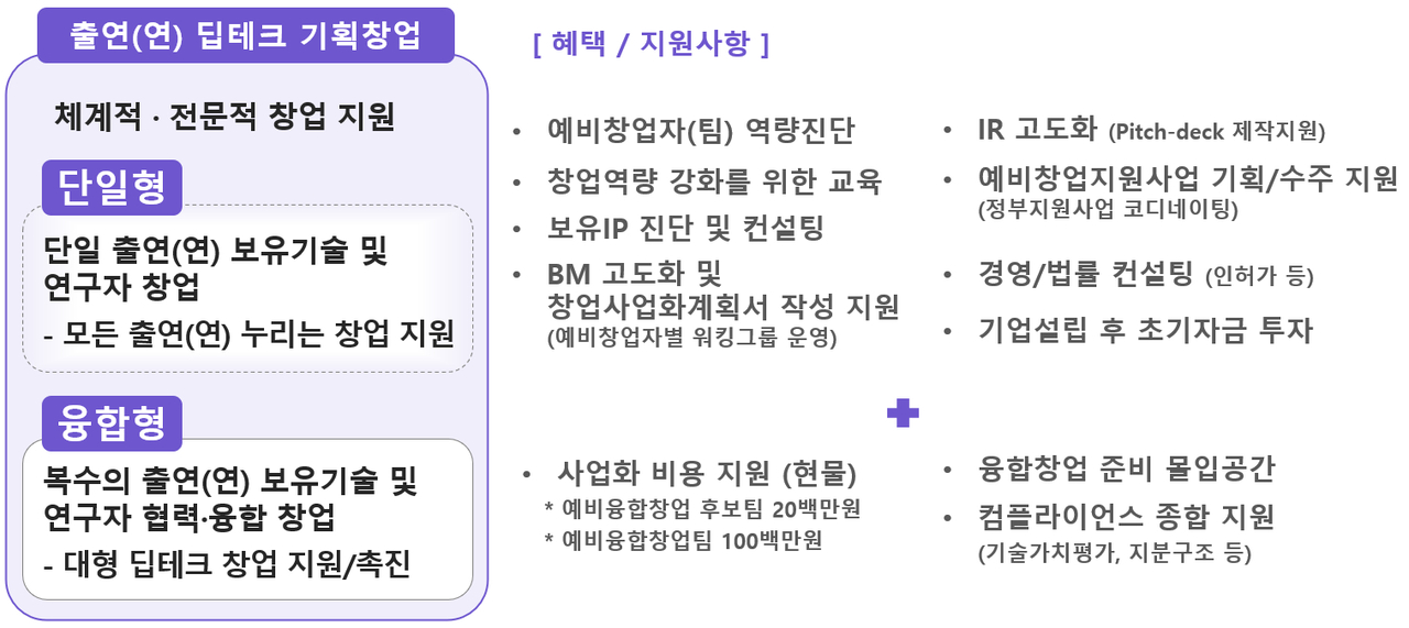 출연연 딥테크 기획창업 유형 분류.[NST 제공]