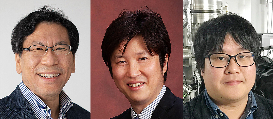 이번 연구를 수행한 한국과 일본 공동연구진.  김유수(왼쪽부터) GIST 화학과 교수, 이마다 히로시 교수, 키무라 켄스케 RIKEN 연구원.[GIST 제공]