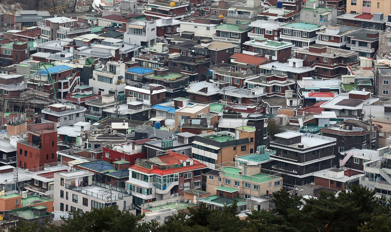 지난해 12월 서울 시내 빌라 밀집 지역 모습. [연합]