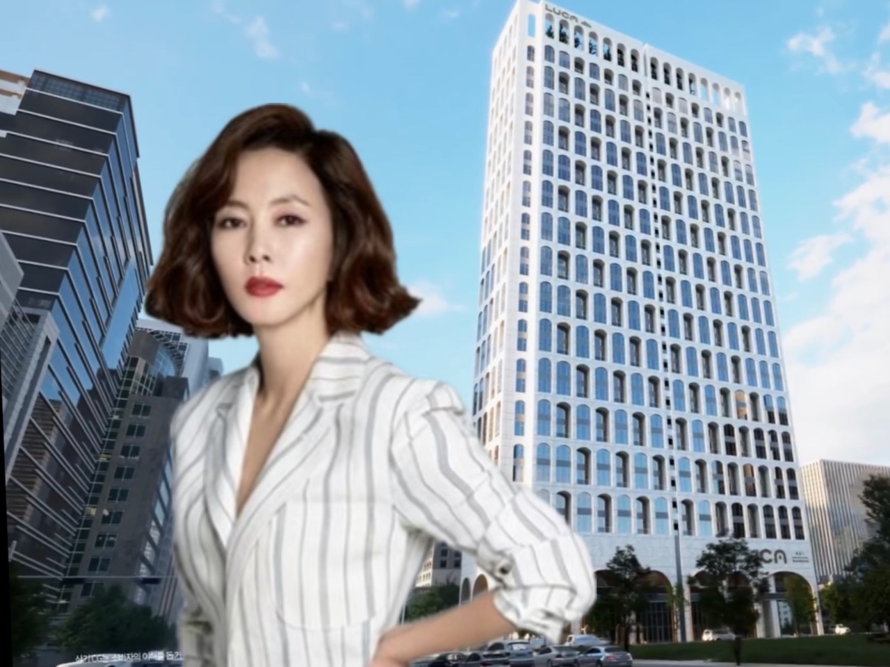 배우 김남주와 서울 강남구 역삼동에 위치한 하이엔드 오피스텔 ‘루카831’ 모습. [루카831 공식 홈페이지 갈무리]