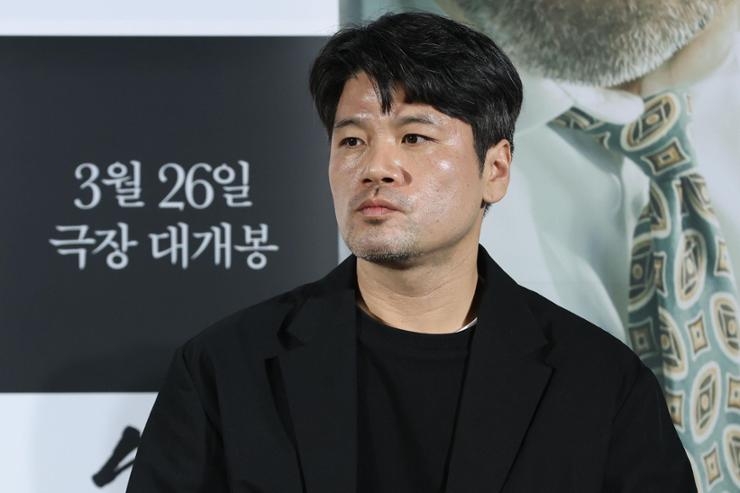 Director Kim Hyung-ju at a press conference for “The Match” at CGV Yongsan in Seoul, Friday (Yonhap)
