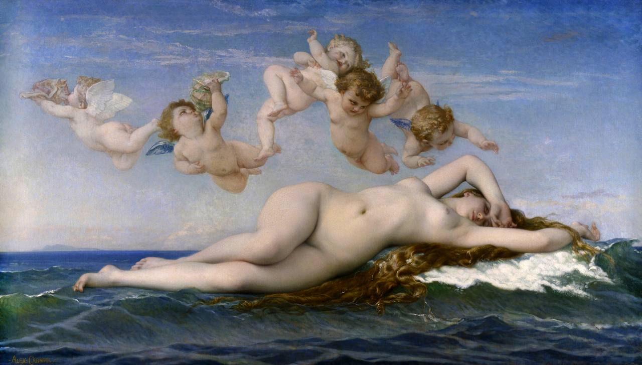 알렉상드르 카바넬, 비너스의 탄생, 1863, 캔버스에 유채, 130x225cm, 오르세 미술관