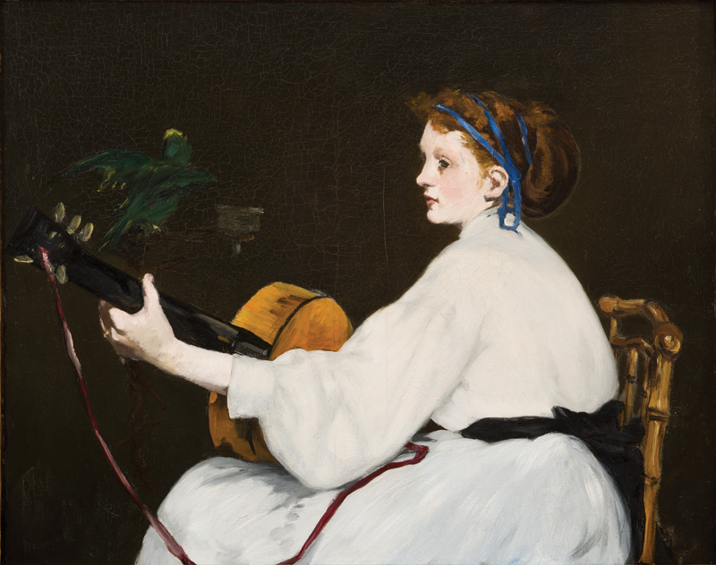 에두아르 마네, 기타 연주자, 1866년경, 캔버스에 유채, 63.5x80cm, Hill-Stead Museum
빅토린 뫼랑이 직접 기타를 들고 자세를 잡았다고 한다.