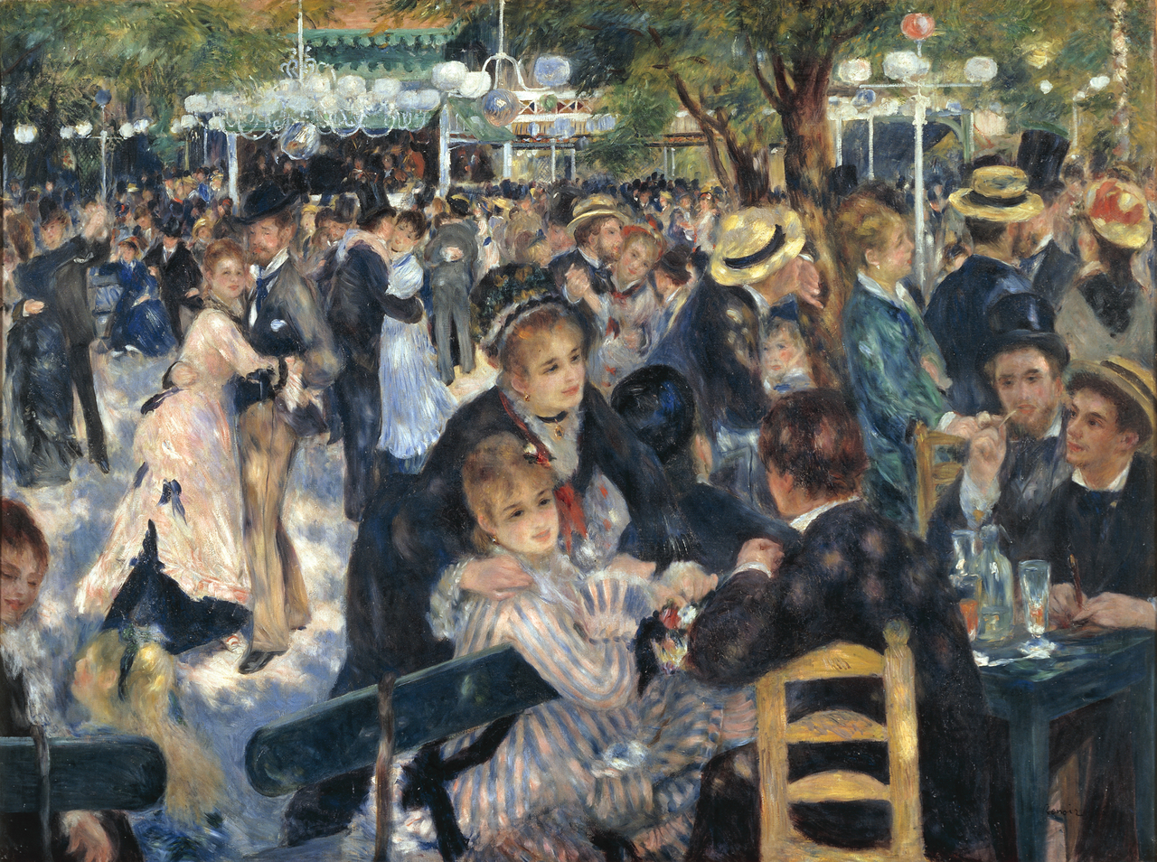 오귀스트 르누아르, 물랑 드 라 갈레트의 무도회, 1876, 캔버스에 유채, 131x175cm, 오르세 미술관