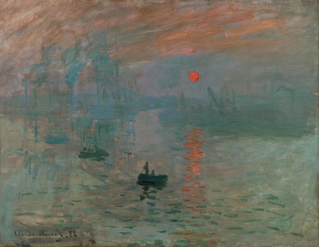 클로드 모네, 인상, 해돋이, 1872, 캔버스에 유채, 48x63cm, 마르모탕 모네 미술관