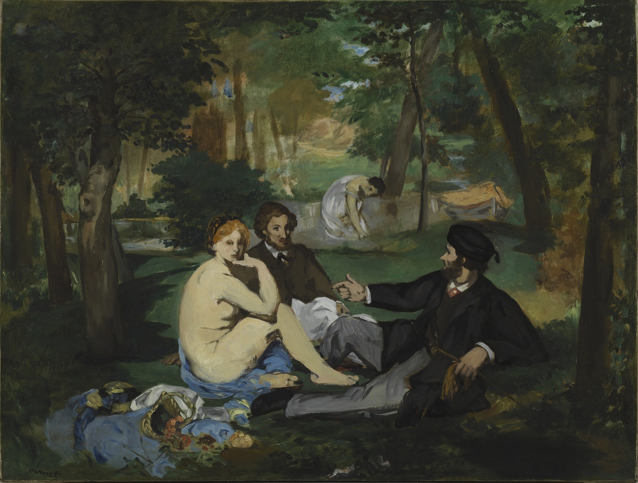 에두아르 마네, 풀밭 위의 점심 식사(Study), 1863, 캔버스에 유채, 89.5x116.5cm, Courtauld Institute of Art