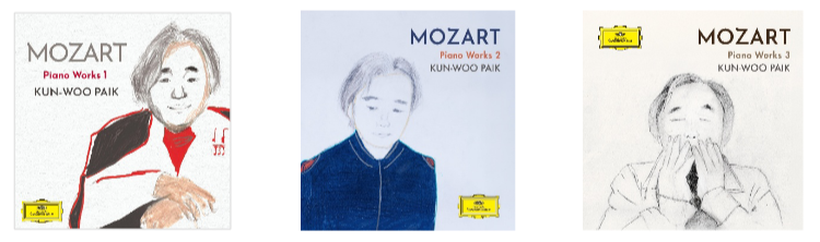 Covers of Pianist Paik Kun-woo's Mozart Works 1, 2 and 3 (Universal Studio)