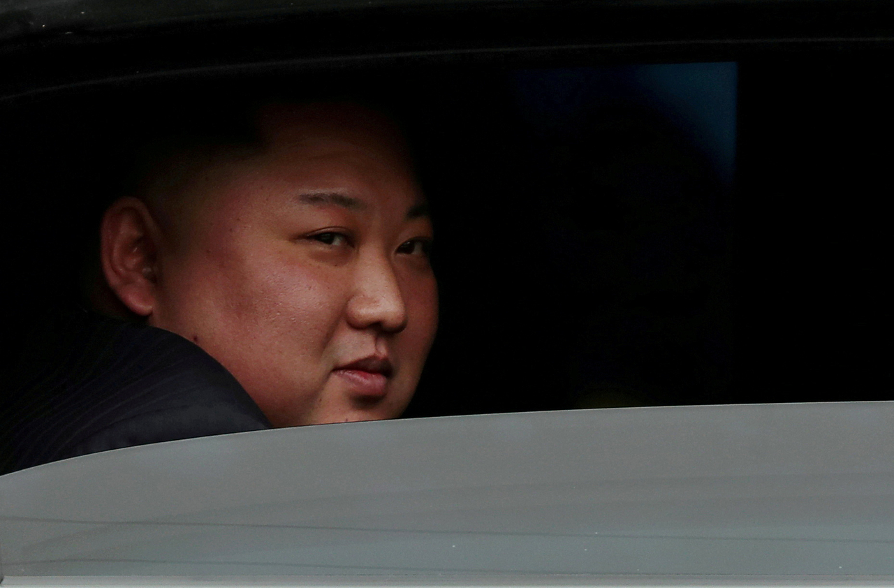 North Korean leader Kim Jong-un sits in his vehicle after arriving at a railway station in Dong Dang, Vietnam, at the border with China, on Feb. 26, 2019. (Reuters)