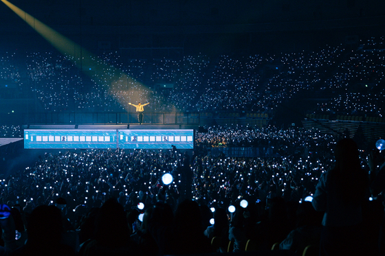 Army wave light sticks during J-Hope's "Hope on the Stage" concert held at the Kspo Dome in Seoul on March 2. (Big Hit Music)