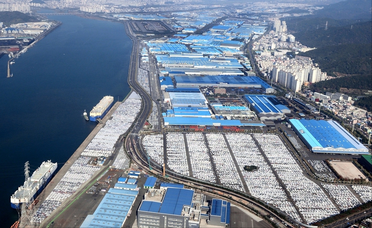 Aerial view of Hyundai Motor Company’s car manufacturing plant in Ulsan (Hyundai Motor Company)