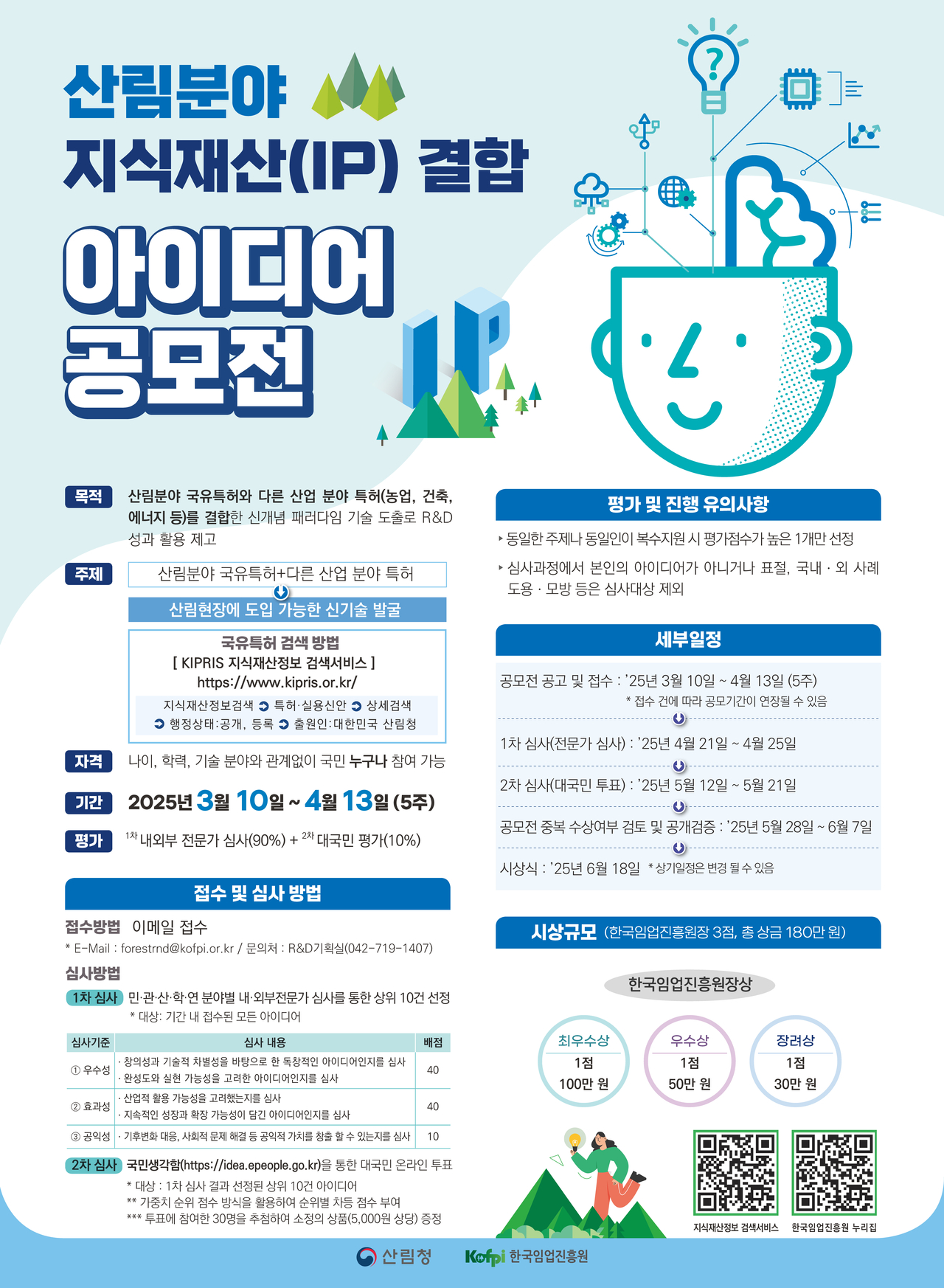 산림분야 지식재산 결합 아이디어 공모전 포스터.