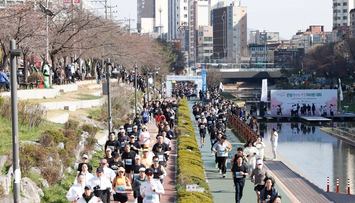 불광천 벚꽃 마라톤 대회 모습. [은평구 제공]